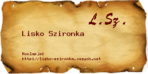 Lisko Szironka névjegykártya